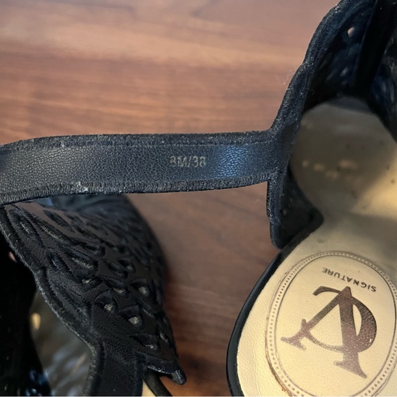 Vero Cuoio Leather Open-Toe Stiletto Heels Black size 8 - Picture 4 of 5